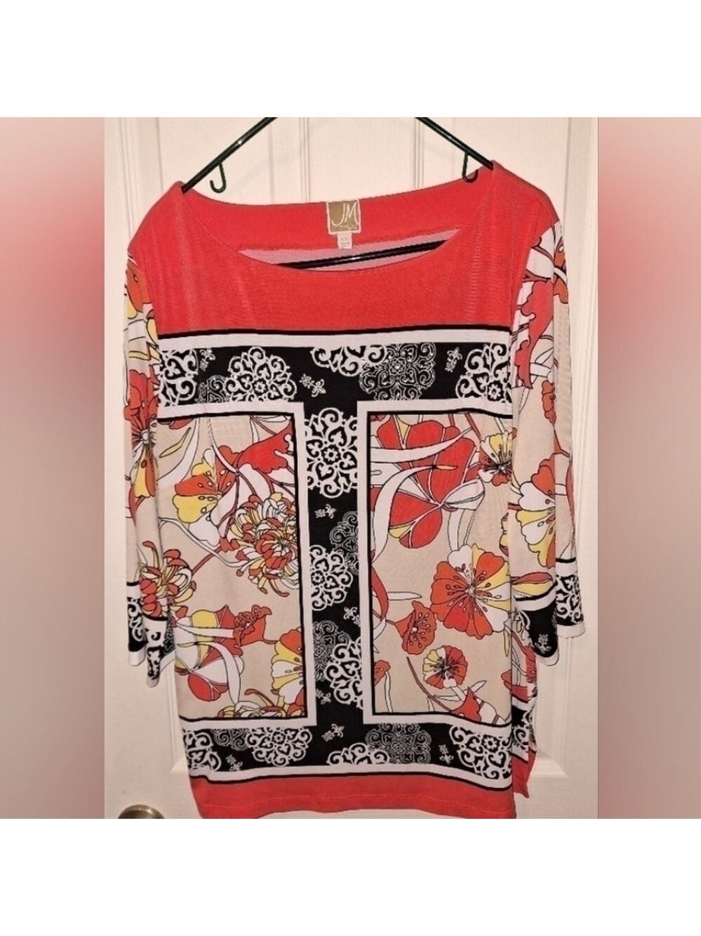 JM Collection Women's Petite XL Orange Top